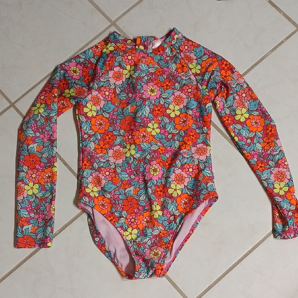 Cat & Jack Orange and Pink Rashguard Swimwear